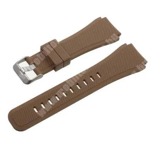 Fossil Gen 6 Smartwatch FTW4059 Okosóra szíj - BARNA - szilikon - 90 + 103mm hosszú, 22mm széles - SAMSUNG Galaxy Watch 46mm / SAMSUNG Gear S3 Classic / SAMSUNG Gear S3 Frontier