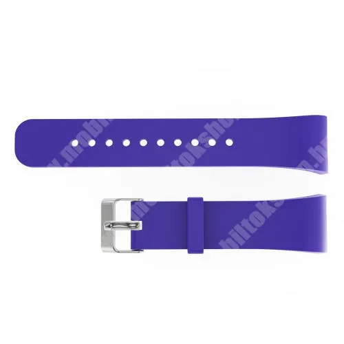  Okosóra szíj - LILA - szilikon, 20cm hosszú és 2cm széles - SAMSUNG Gear Fit 2 SM-R360 / Samsung Gear Fit 2 Pro SM-R365 - 117mm + 75mm hosszú