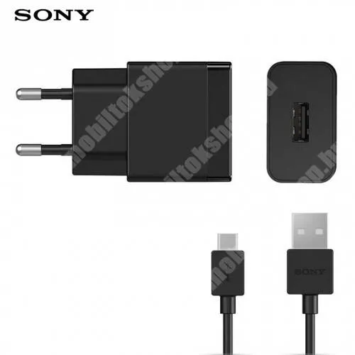 Evolveo StrongPhone Q8 LTE SONY UCH12 hálózati töltő USB aljzattal - FEKETE - 5V / 2800mA, 14W, UCB20 Type-C kábel, gyorstöltés támogatás - GYÁRI
