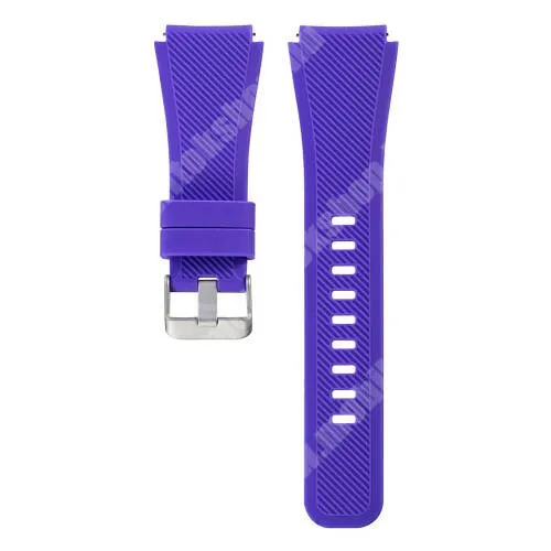 Fossil Gen 6 Smartwatch FTW4059 Okosóra szíj - szilikon, Twill mintás - LILA - szilikon, 19cm hosszú, 22mm széles - SAMSUNG Galaxy Watch 46mm / SAMSUNG Gear S3 Classic / SAMSUNG Gear S3 Frontier