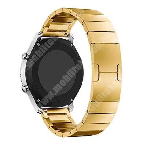 Maimo Watch R Okosóra szíj - rozsdamentes acél, csatos - ARANY - 22mm széles - SAMSUNG Galaxy Watch 46mm / SAMSUNG Gear S3 Classic / SAMSUNG Gear S3 Frontier