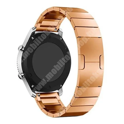 GO4FIT® GF03 Okosóra szíj - rozsdamentes acél, csatos - ROSE GOLD - 22mm széles - SAMSUNG Galaxy Watch 46mm / SAMSUNG Gear S3 Classic / SAMSUNG Gear S3 Frontier