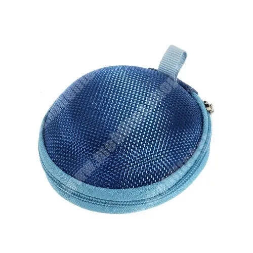 PRESTIGIO MultiPhone 7500 Fülhallgató / headset / james bond textil tok - cipzáras, puha bélés - 80 x 80 x 30mm - SÖTÉTKÉK