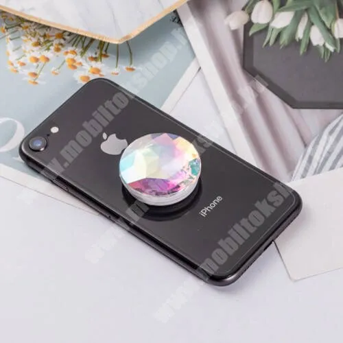 Jolla Jolla C UNIVERZÁLIS műanyag ujjtámasz - GYÉMÁNT FORMÁJÚ - Biztos fogás készülékéhez, fülhallgató feltekerhető rá - RÓZSASZÍN / LILA