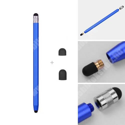 CAT S61 Érintőképernyő ceruza - kapacitív kijelzőhöz, 14,2cm hosszú, cserélhető tartalék érintőpárnákkal 1db 5mm-es és 1db 7mm-es - SÖTÉTKÉK