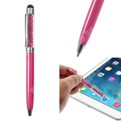 Infinix Smart 4 Érintőképernyő ceruza / golyóstoll - strasszkővel díszített - MAGENTA
