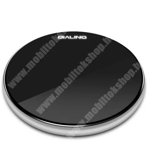  QIALINO 15W QI Wireless hálózati töltő állomás vezeték nélküli töltéshez - 15W, ULTRAVÉKONY 7mm, FOD funkció, LED jelzőfény, gyorstöltés támogatás, fogadóegység NÉLKÜL! - FEKETE - GYÁRI