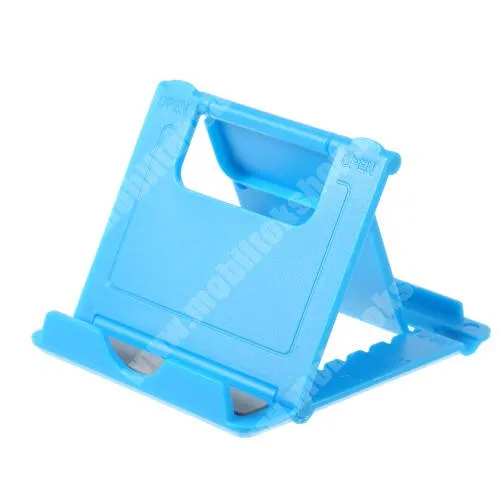 BLACKBERRY Priv UNIVERZÁLIS asztali telefon tartó, állvány - 5 állítható szög, összecsukható - VILÁGOSKÉK