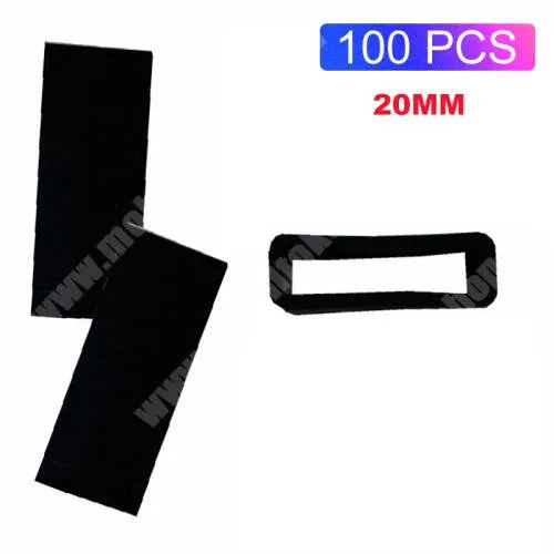 Xiaomi Haylou Solar Plus RT3 Okosóra szíj bújtató - 1db, szilikon, 20mm széles szíjakhoz, A feltüntetett méret a bujtató belső szélességét jelöli! - FEKETE