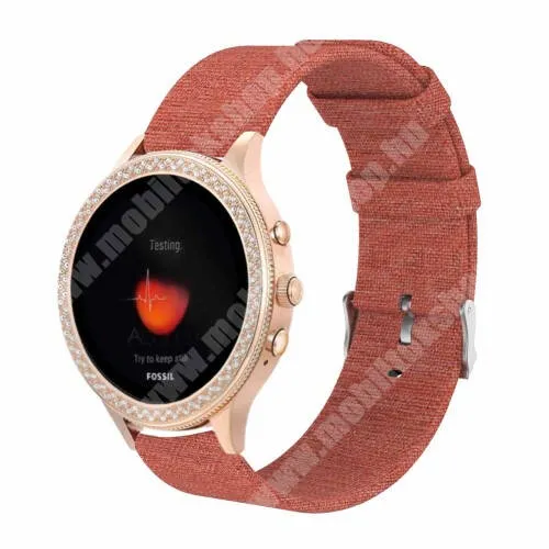 HUAWEI Watch GT 4 41mm Okosóra szíj - szövet - NARANCSSÁRGA - 115 + 90mm hosszú, 18mm széles - Xiaomi Mi Watch (For China Market) / Fossil Gen 4 / HUAWEI TalkBand B5