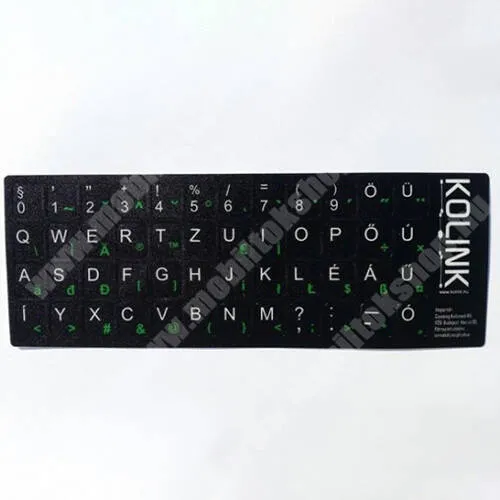  Kolink UNIVERZÁLIS billentyűzet matrica fekete alapon fehér betűk magyar kiosztás!