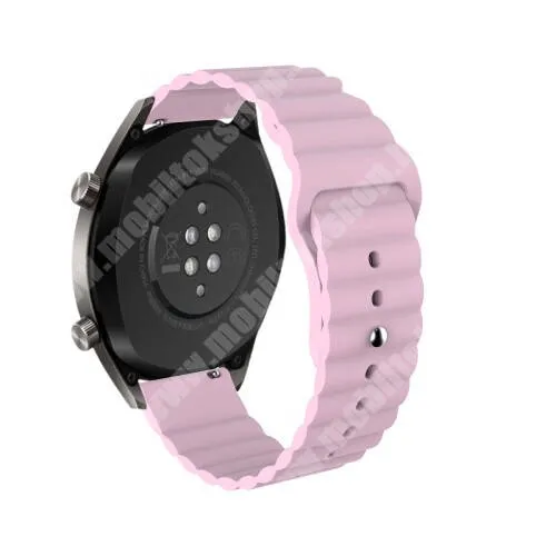 Xiaomi Haylou Solar Plus RT3 Okosóra loop szilikon szíj - RÓZSASZÍN - 85mm+120mm hosszú, 22mm széles - SAMSUNG Galaxy Watch 46mm / Watch GT2 46mm / Watch GT 2e / Gear S3 Frontier / Honor MagicWatch 2 46mm