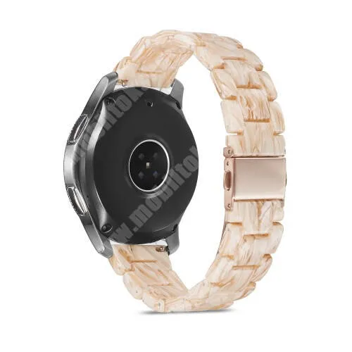 KRONABY Connected watch Sekel S0719 Okosóra műanyag szíj - BÉZS - csatos, 165mm hosszú, 22mm széles - SAMSUNG Galaxy Watch 46mm / Watch GT2 46mm / Watch GT 2e / Galaxy Watch3 45mm / Honor MagicWatch 2 46mm