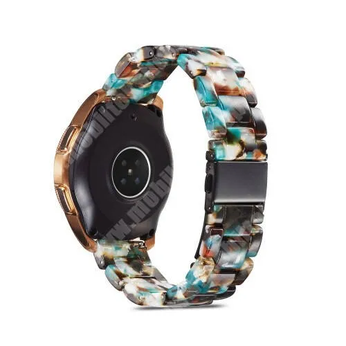 Doogee CR1 Pro Okosóra műanyag szíj - KÉK / FEHÉR / FEKETE - csatos, 165mm hosszú, 22mm széles - SAMSUNG Galaxy Watch 46mm / Watch GT2 46mm / Watch GT 2e / Galaxy Watch3 45mm / Honor MagicWatch 2 46mm