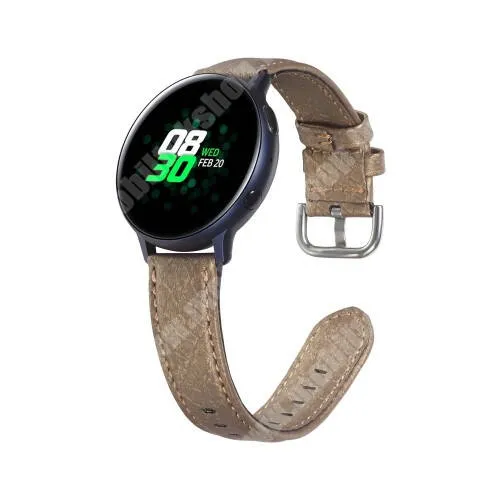 Xiaomi Amazfit GTR 4 46mm Okosóra szíj - KHAKI - PU bőr, 22mm széles - SAMSUNG Galaxy Watch 46mm / HUAWEI Watch GT 2e / Watch GT 2 46mm / SAMSUNG Gear S3 Frontier