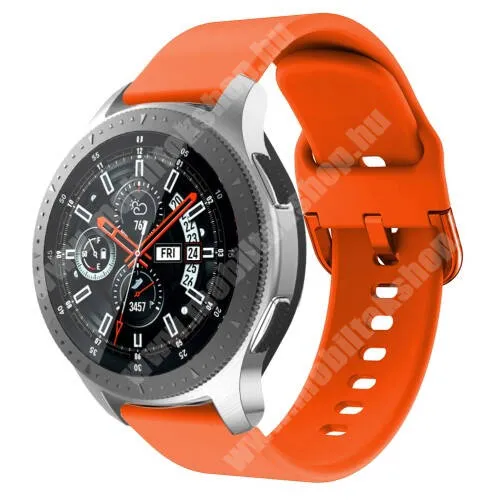Huawei Watch 4 Pro Space edition Okosóra szíj - szilikon - NARANCSSÁRGA - 120mm + 83mm hosszú, 22mm széles - SAMSUNG Galaxy Watch 46mm / SAMSUNG Gear S3 Classic / SAMSUNG Gear S3 Frontier