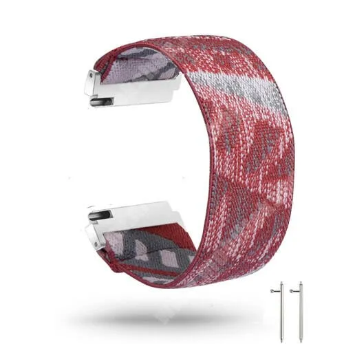 ARMODD Roundz 3 Okosóra szíj - szövet, sztreccses, 145mm hosszú, 22mm széles, 160mm-től 210mm-es méretű csuklóig ajánlott - BORDÓ - SAMSUNG Galaxy Watch 46mm / Watch GT2 46mm / Watch GT 2e / Gear S3 Frontier / Honor MagicWatch 2 46mm