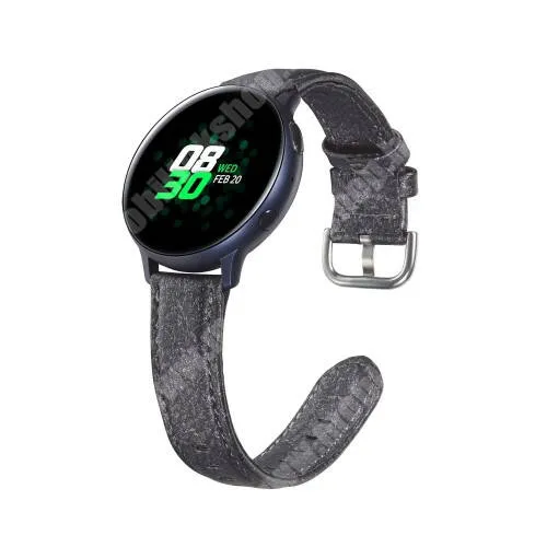 Lenovo HW25 Carme Smart Watch Okosóra szíj - FEKETE - PU bőr, 120mm+80mm hosszú, 22mm széles - SAMSUNG Galaxy Watch 46mm / HUAWEI Watch GT 2e / Watch GT 2 46mm / SAMSUNG Gear S3 Frontier