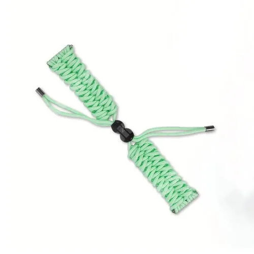  Okosóra szíj - ZÖLD - szövet fonott kötél, kézzel készített, állítható - 240mm hosszú, 20mm széles, 150-220mm-es átmérőjű csuklóméretig - SAMSUNG Galaxy Watch 42mm / Amazfit GTS / Galaxy Watch3 41mm / HUAWEI Watch GT 2 42mm / Galaxy Watch Active / 2