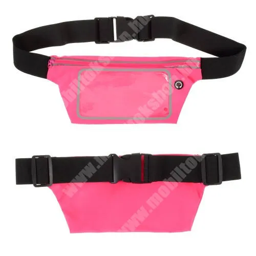 Evolveo StrongPhone Q8 LTE UNIVERZÁLIS ÖVTÁSKA - RÓZSASZÍN - állítható pánt, ultravékony, vízálló, cipzár, fülhallgató nyílás - max. 6,5"-os készülékekhez