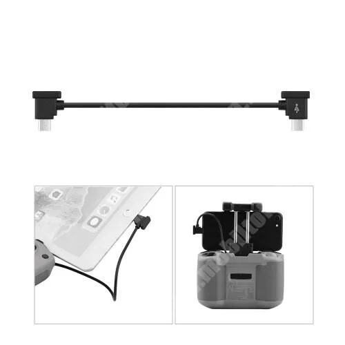 VODAFONE Smart Tab III 7 Adatátvitel adatkábel / USB töltõ - Type-C / microUSB - 15cm hosszú, derékszögű, 10W - FEKETE - DJI MAVIC Air 2 / Mini 2 / Pocket 2 / Pocket Drone készülékekhez 