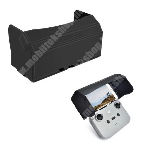  DJI Mini 2 / Mavic Air 2 / Air 2S modellekhez PU bőr napellenző - összecsukható, mágneses, 182mm x 101mm x 10mm  - FEKETE