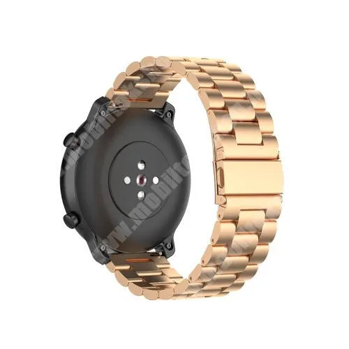 KRONABY Connected watch Sekel S0713 Fém okosóra szíj - ROSE GOLD - rozsdamentes acél, csatos, 220mm hosszú, 22mm széles - SAMSUNG Galaxy Watch 46mm / Watch GT2 46mm / Watch GT 2e / Galaxy Watch3 45mm / Honor MagicWatch 2 46mm