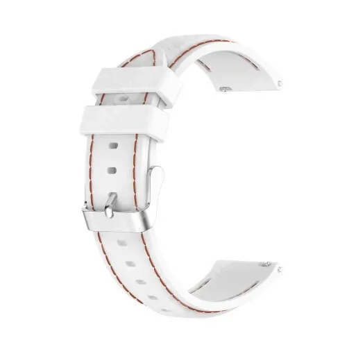 COLMI SKY 1 PLUS SMARTWATCH Okosóra szíj - FEHÉR - szilikon, barna varrással - 93mm + 130mm hosszú, 22mm széles - SAMSUNG Galaxy Watch 46mm / Watch GT2 46mm / Watch GT 2e / Galaxy Watch3 45mm / Honor MagicWatch 2 46mm