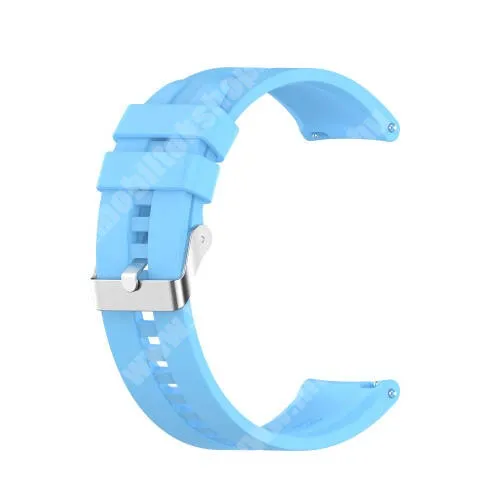 DIESEL Fadelite DZT2021 / DT2021 Okosóra szíj - környezetbarát szilikon - ÉGSZÍNKÉK - 120mm+90mm hosszú, 22mm széles - SAMSUNG Galaxy Watch 46mm / Watch GT2 46mm / Watch GT 2e / Galaxy Watch3 45mm / Honor MagicWatch 2 46mm