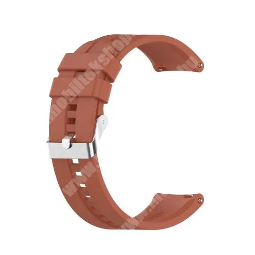 Huawei Watch 4 Pro Space edition Okosóra szíj - környezetbarát szilikon - SÖTÉT NARANCSSÁRGA - 120mm+90mm hosszú, 22mm széles - SAMSUNG Galaxy Watch 46mm / Watch GT2 46mm / Watch GT 2e / Galaxy Watch3 45mm / Honor MagicWatch 2 46mm