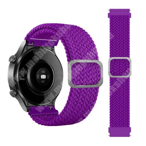 DIESEL Griffed Chronograph DZ4536 Okosóra szíj - szövet, sztreccses, állítható - LILA - 240mm hosszú, 22mm széles - SAMSUNG Galaxy Watch 46mm / Watch GT2 46mm / Watch GT 2e / Galaxy Watch3 45mm / Honor MagicWatch 2 46mm