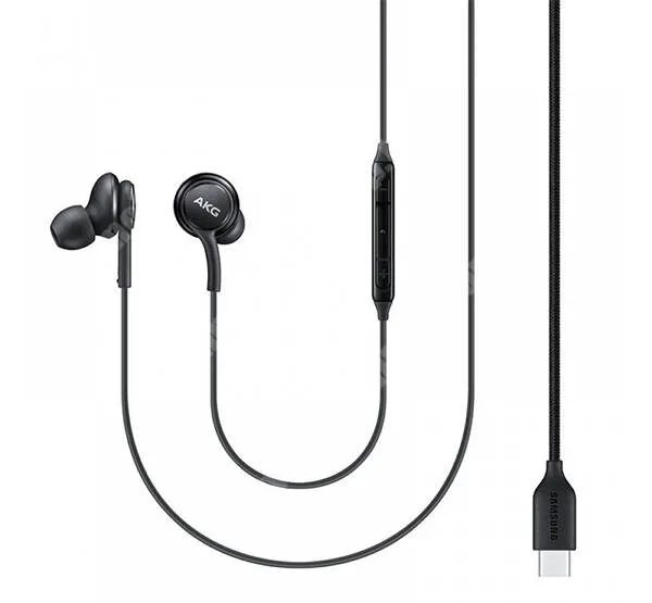  SAMSUNG AKG SZTEREO HEADSET / James bond - Type-C, felvevő gomb, hangerőszabályzó gomb, beépített mikrofon, 2 pár fülgumi, DAC chip - FEKETE - EO-IC100BBE - GYÁRI