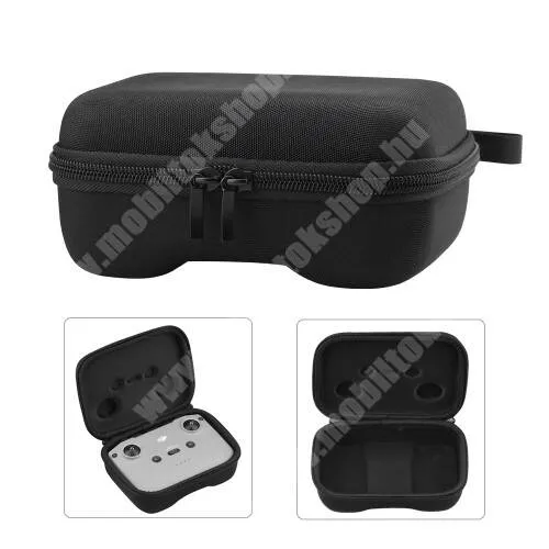  DJI Mini 2 / Mavic Air 2 / Air 2S modellekhez távirányító tartó / hordozó táska - ütődésálló, cipzár, 170 x 130 x 70mm - ERŐS VÉDELEM! - FEKETE