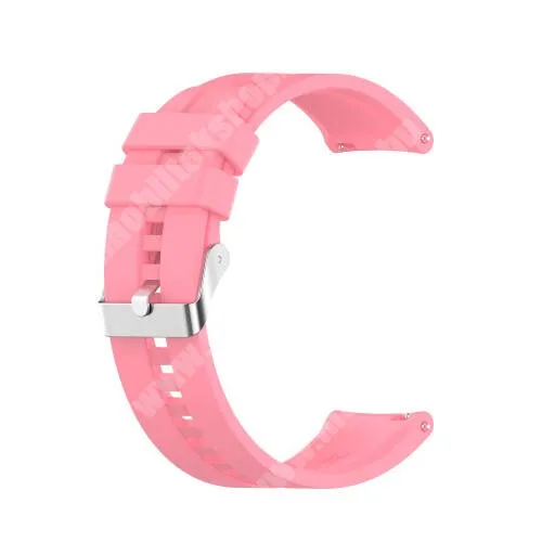 Maimo Watch R Okosóra szíj - környezetbarát szilikon - RÓZSASZÍN - 120mm+90mm hosszú, 22mm széles - SAMSUNG Galaxy Watch 46mm / Watch GT2 46mm / Watch GT 2e / Galaxy Watch3 45mm / Honor MagicWatch 2 46mm