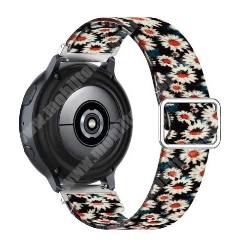 COLMI SKY 5 PLUS SMARTWATCH Okosóra szíj - szövet, sztreccses, állítható - KRIZANTÉM MINTÁS - 222mm hosszú, 22mm széles - SAMSUNG Galaxy Watch 46mm / Watch GT2 46mm / Watch GT 2e / Galaxy Watch3 45mm / Honor MagicWatch 2 46mm