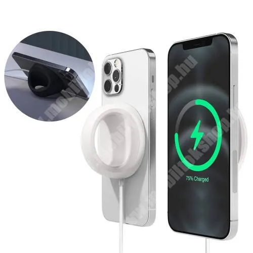  Szilikon védő tok Apple MagSafe-hez - asztali tartó funkciós, ujjtámasz biztos fogás készülékéhez - FEHÉR