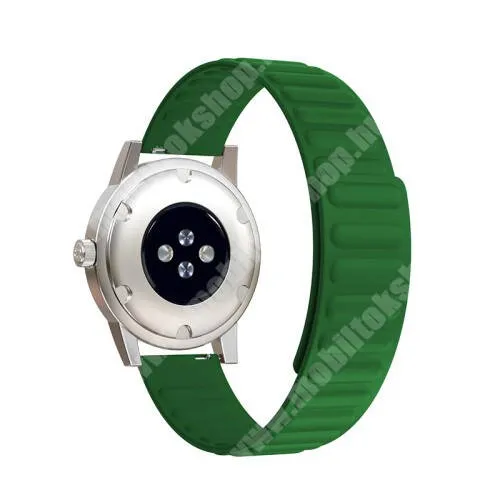 Xiaomi Haylou Solar Plus RT3 Okosóra szíj - rugalmas, szilikon, mágneses - ZÖLD - 90mm+130mm hosszú, 22mm széles - SAMSUNG Galaxy Watch 46mm / Watch GT2 46mm / Watch GT 2e / Galaxy Watch3 45mm / Honor MagicWatch 2 46mm