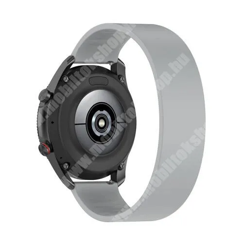 KRONABY Connected watch Sekel S0719 Okosóra szíj - rugalmas szilikon - VILÁGOSSZÜRKE - 170mm hosszú, 22mm széles - SAMSUNG Galaxy Watch 46mm / Watch GT2 46mm / Watch GT 2e / Galaxy Watch3 45mm / Honor MagicWatch 2 46mm
