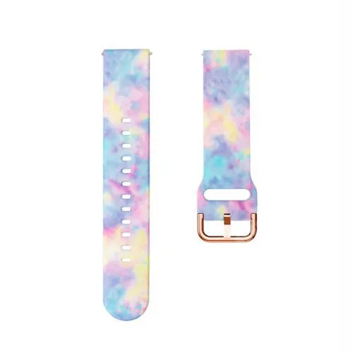 Fossil Gen 6 Smartwatch FTW4063 Okosóra szíj - szilikon - SZÍNES FELHŐ MINTÁS - 86mm+128mm hosszú, 22mm széles - SAMSUNG Galaxy Watch 46mm / Watch GT2 46mm / Watch GT 2e / Galaxy Watch3 45mm / Honor MagicWatch 2 46mm