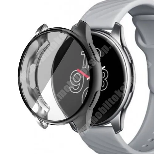  Okosóra szilikon védő tok / keret - GALVANIZÁLT FEKETE - Szilikon előlapvédő is! - OnePlus Watch