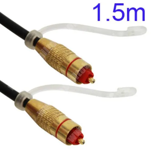 VODAFONE Smart Tab III 7 Toslink Optikai kábel - 1,5m hosszú, aranyozott csatlakozók, porvédő - FEKETE