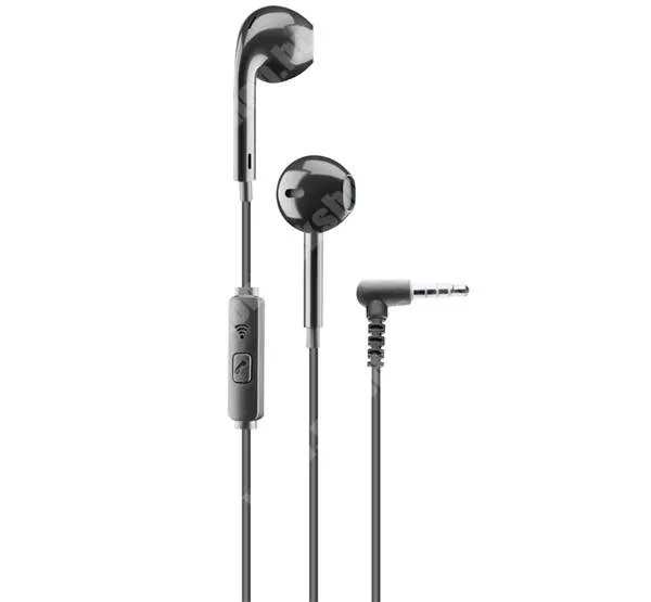  CELLULARLINE CAPSULE UNIVERZÁLIS sztereo headset - derékszögű 3,5mm jack csatlakozó, mikrofon, felvevő gomb - FEKETE - AUCAPSULEK - GYÁRI