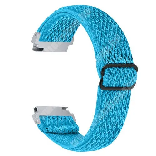 Fossil Gen 6 Smartwatch FTW4059 Okosóra szíj - fonott szövet, sztreccses, állítható - ÉGSZÍNKÉK - 22mm széles - SAMSUNG Galaxy Watch 46mm / Watch GT2 46mm / Watch GT 2e / Galaxy Watch3 45mm / Honor MagicWatch 2 46mm