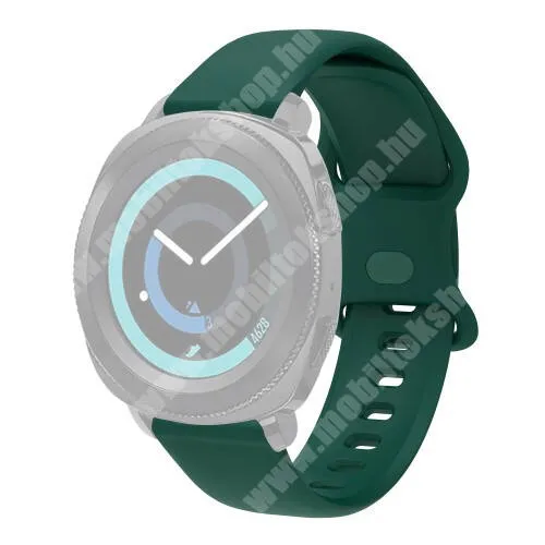 WowME ID217G Sport Okosóra szíj - szilikon - SÖTÉTZÖLD - 94mm + 130mm hosszú, 22mm széles - SAMSUNG Galaxy Watch 46mm / Watch GT2 46mm / Watch GT 2e / Galaxy Watch3 45mm / Honor MagicWatch 2 46mm