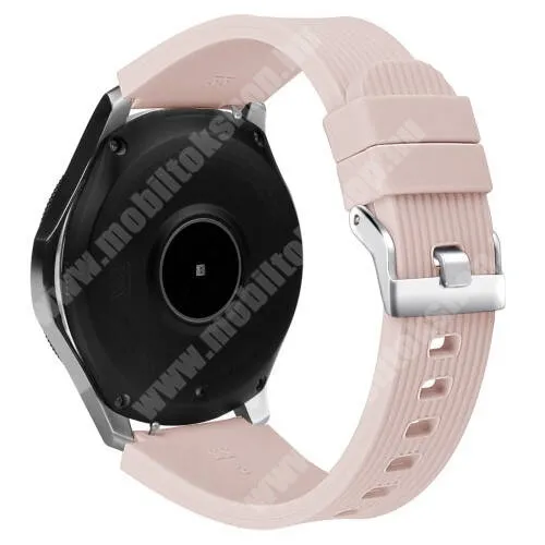 KRONABY Connected watch Sekel S0713 Okosóra szíj - szilikon - VILÁGOS RÓZSASZÍN - 102mm + 80mm hosszú, 22mm széles - SAMSUNG Galaxy Watch 46mm / Watch GT2 46mm / Watch GT 2e / Galaxy Watch3 45mm / Honor MagicWatch 2 46mm