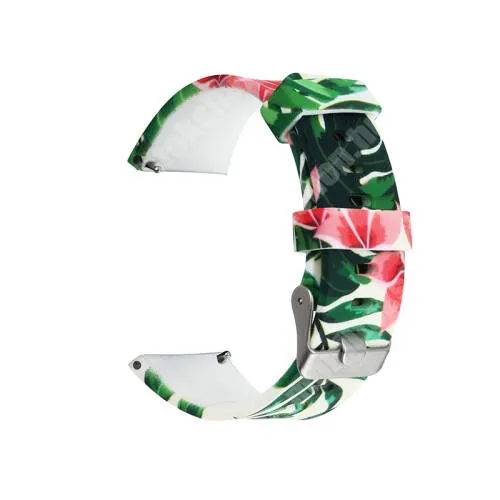 Fossil Gen 6 Smartwatch FTW4063 Okosóra szíj - szilikon - LEVÉL / VIRÁG MINTÁS - 110mm + 70mm hosszú, 22mm széles - SAMSUNG Galaxy Watch 46mm / Watch GT2 46mm / Watch GT 2e / Galaxy Watch3 45mm / Honor MagicWatch 2 46mm