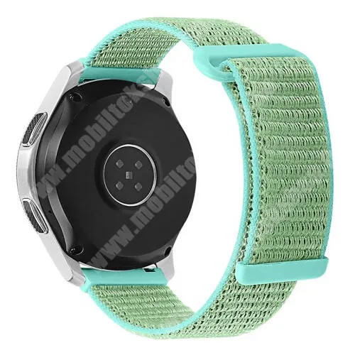 Xiaomi Amazfit GTR 47mm Okosóra szíj - szövet, tépőzáras - 22mm széles - ZÖLD - SAMSUNG Galaxy Watch 46mm / Watch GT2 46mm / Watch GT 2e / Galaxy Watch3 45mm / Honor MagicWatch 2 46mm