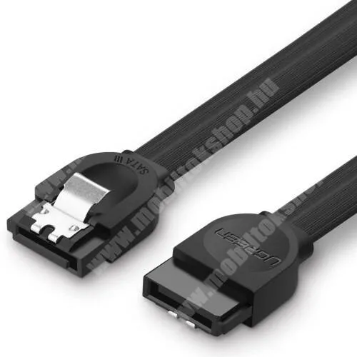  UGREEN SATA III kábel - 50cm hosszú, lapos kábel, 6Gbps adatátviteli sebesség - FEKETE