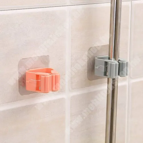 VODAFONE Smart Tab III 7 UNIVERZÁLIS falra ragasztható seprű / felmosó nyéltartó tartó / rendszerező - 1db, rápattintható kialakítás, öntapadós rögzítés, csúszásmentes, vízálló kivitel, ABS műanyag, 6 x 5 x 3cm