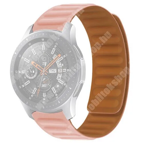 Maimo Watch R Okosóra loop szilikon szíj - RÓZSASZÍN - mágneses, 114+100,5mm hosszú, 22mm széles, 120-220mm-es méretű csuklóig ajánlott - HUAWEI Watch GT 46mm / GT 2 46mm / GT 3 Pro 43mm, 46mm / GT 2e / SAMSUNG Galaxy Watch 46mm / Watch3 45mm / Gear S3 Classic